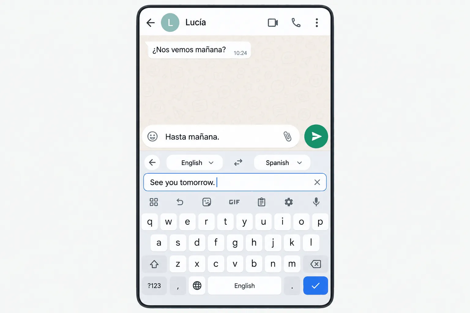 how to translate text in WhatsApp