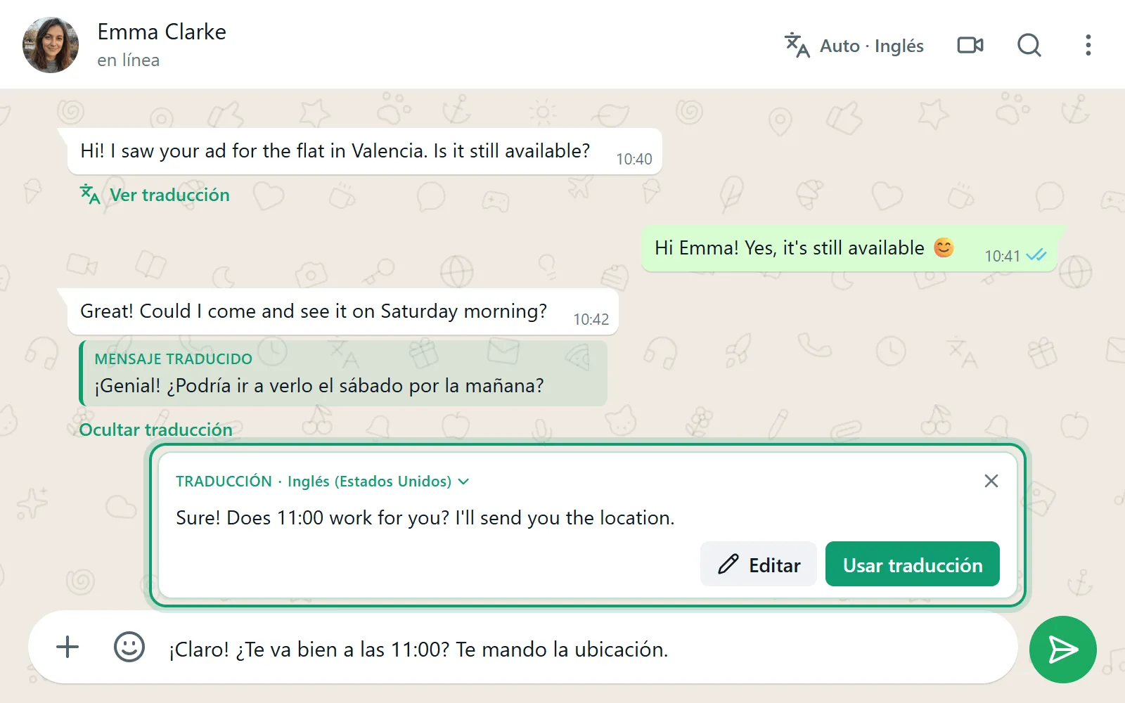 traductor de WhatsApp Web