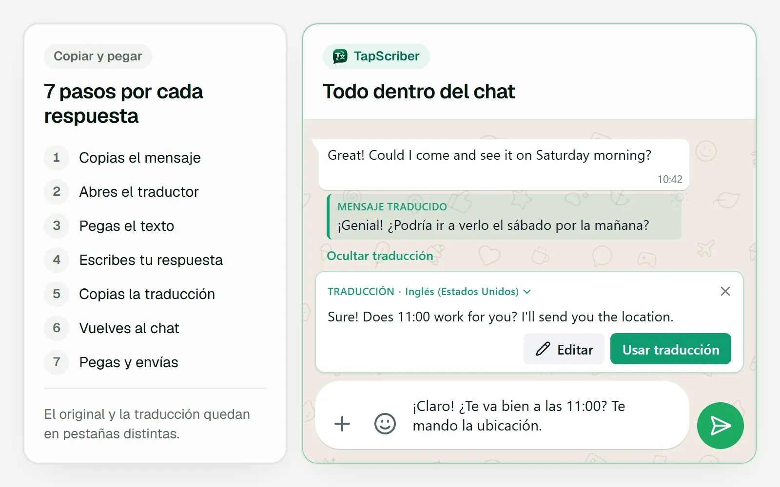 traducir directamente en WhatsApp