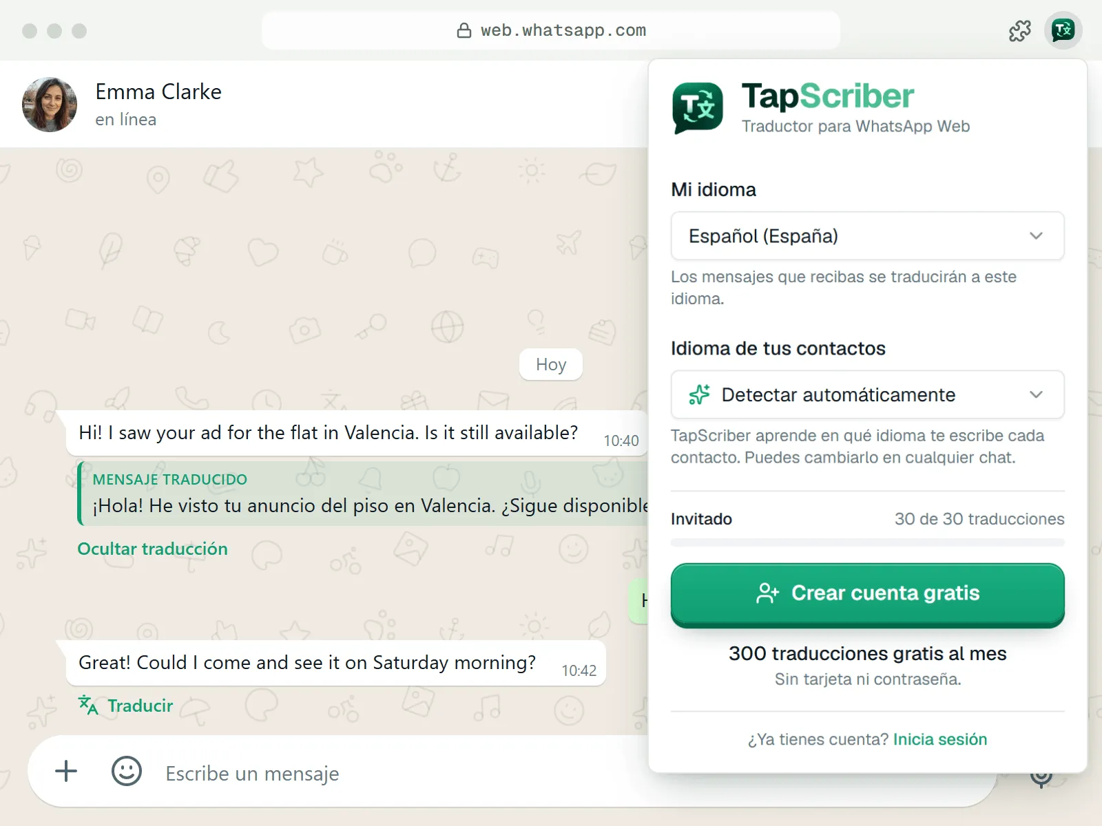 traductor de idiomas para WhatsApp